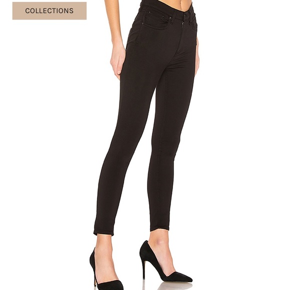 Rag & Bone Black High Rise Skinny Denim Jeans - Picture 3 of 7